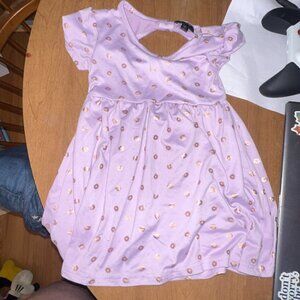 Picapino Lavender Floral Dress - Shimmery Short Sleeve - 24 Months
